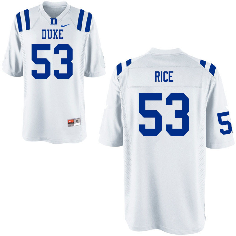 Duke Blue Devils #53 Tahj Rice College Football Jerseys Sale-White
